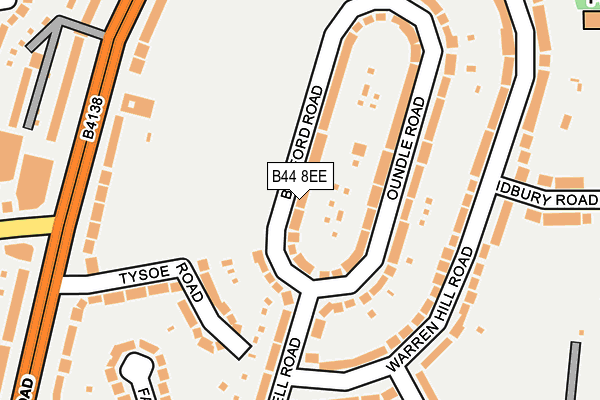 B44 8EE map - OS OpenMap – Local (Ordnance Survey)