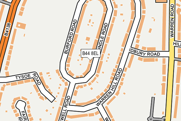 B44 8EL map - OS OpenMap – Local (Ordnance Survey)