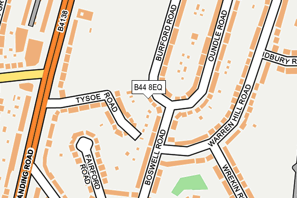 B44 8EQ map - OS OpenMap – Local (Ordnance Survey)