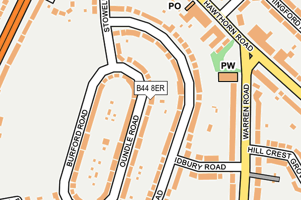 B44 8ER map - OS OpenMap – Local (Ordnance Survey)