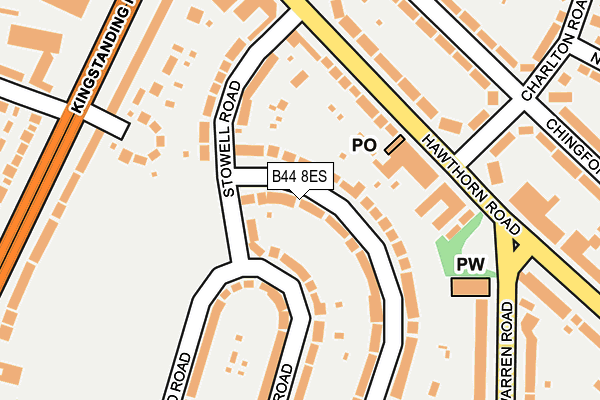 B44 8ES map - OS OpenMap – Local (Ordnance Survey)