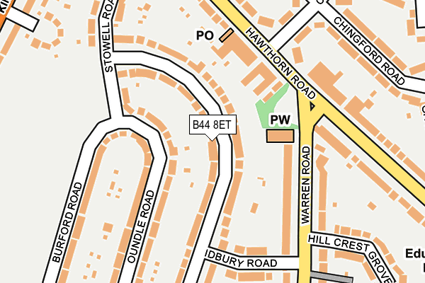 B44 8ET map - OS OpenMap – Local (Ordnance Survey)