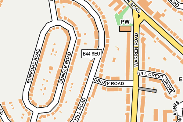 B44 8EU map - OS OpenMap – Local (Ordnance Survey)