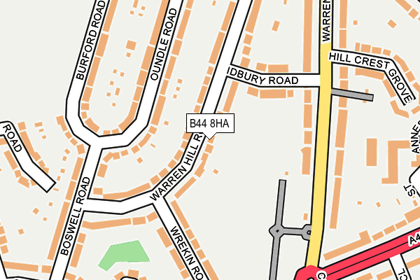 B44 8HA map - OS OpenMap – Local (Ordnance Survey)