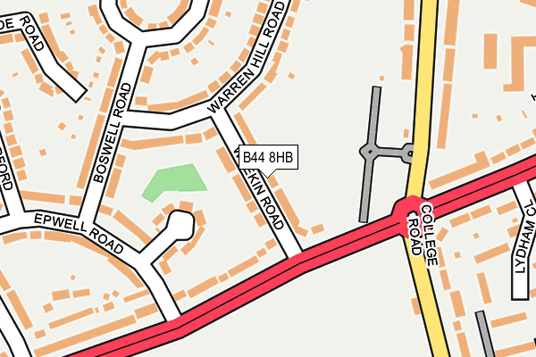 B44 8HB map - OS OpenMap – Local (Ordnance Survey)