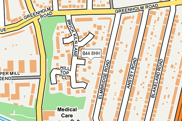 B44 8HH map - OS OpenMap – Local (Ordnance Survey)