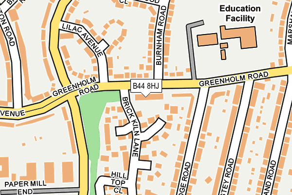 B44 8HJ map - OS OpenMap – Local (Ordnance Survey)