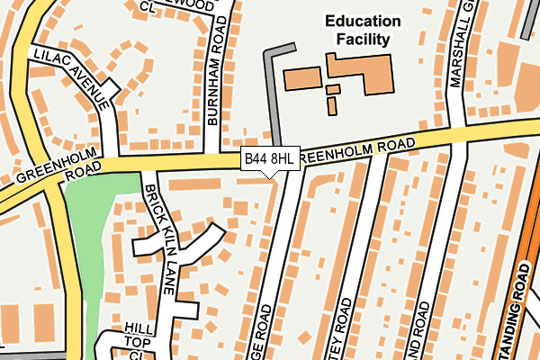 B44 8HL map - OS OpenMap – Local (Ordnance Survey)