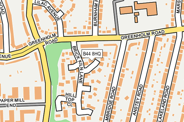 B44 8HQ map - OS OpenMap – Local (Ordnance Survey)