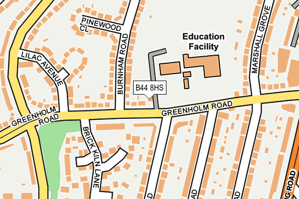 B44 8HS map - OS OpenMap – Local (Ordnance Survey)