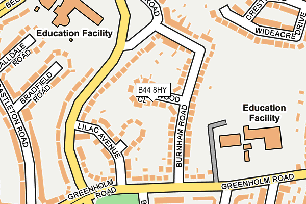 B44 8HY map - OS OpenMap – Local (Ordnance Survey)