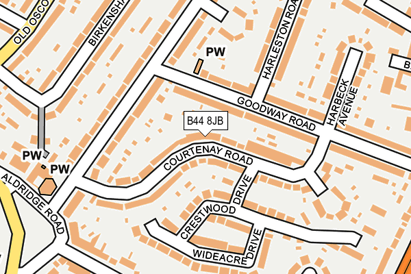 B44 8JB map - OS OpenMap – Local (Ordnance Survey)