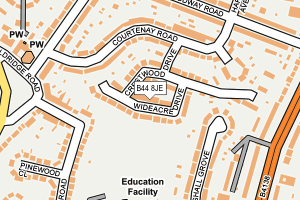 B44 8JE map - OS OpenMap – Local (Ordnance Survey)