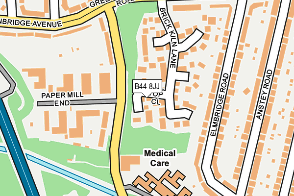 B44 8JJ map - OS OpenMap – Local (Ordnance Survey)