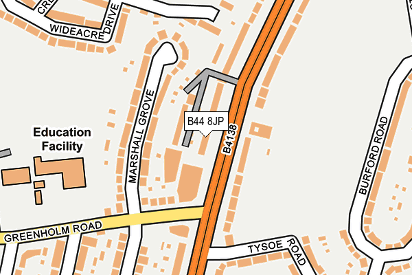 B44 8JP map - OS OpenMap – Local (Ordnance Survey)