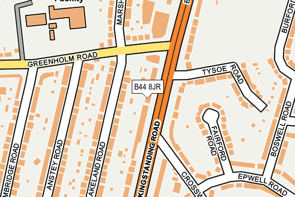 B44 8JR map - OS OpenMap – Local (Ordnance Survey)