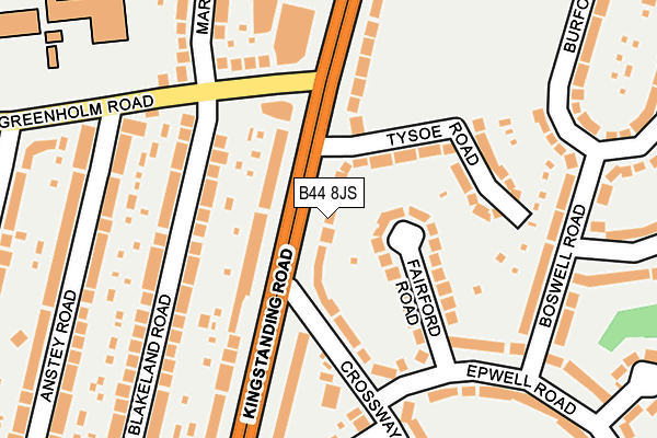 B44 8JS map - OS OpenMap – Local (Ordnance Survey)