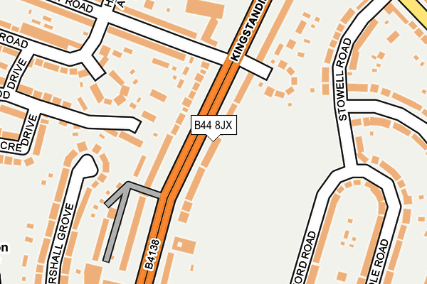 B44 8JX map - OS OpenMap – Local (Ordnance Survey)