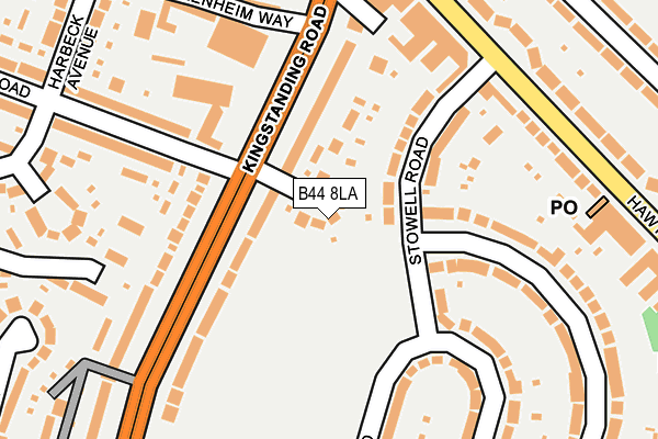 B44 8LA map - OS OpenMap – Local (Ordnance Survey)