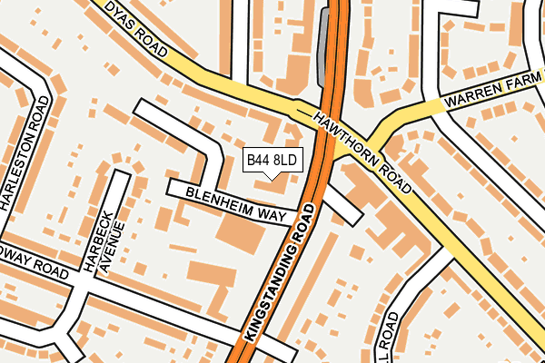 B44 8LD map - OS OpenMap – Local (Ordnance Survey)