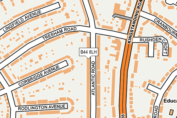 B44 8LH map - OS OpenMap – Local (Ordnance Survey)