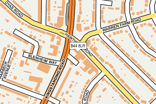 B44 8LR map - OS OpenMap – Local (Ordnance Survey)