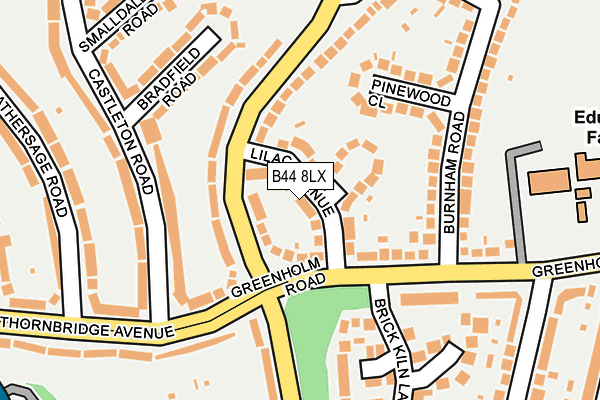 B44 8LX map - OS OpenMap – Local (Ordnance Survey)