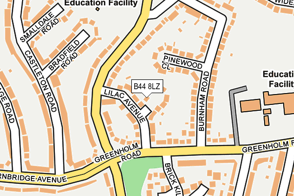 B44 8LZ map - OS OpenMap – Local (Ordnance Survey)