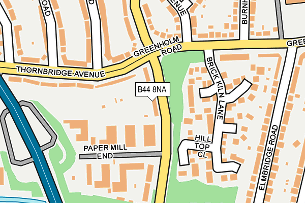 B44 8NA map - OS OpenMap – Local (Ordnance Survey)