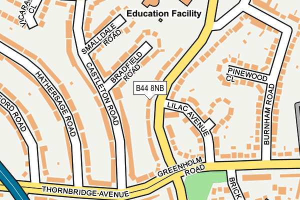 B44 8NB map - OS OpenMap – Local (Ordnance Survey)