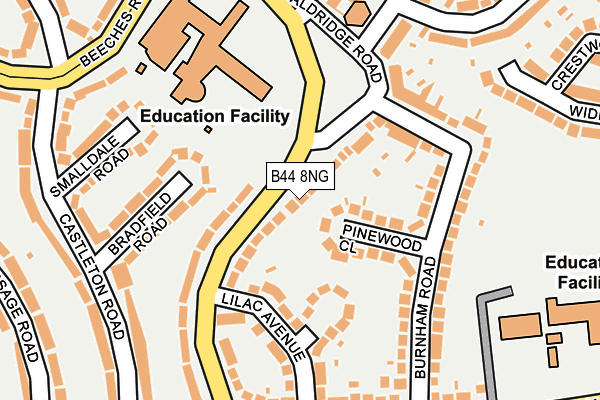 B44 8NG map - OS OpenMap – Local (Ordnance Survey)