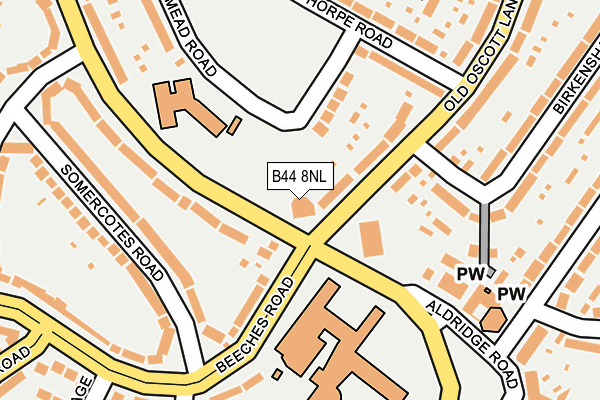 B44 8NL map - OS OpenMap – Local (Ordnance Survey)