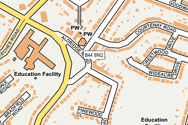 B44 8NQ map - OS OpenMap – Local (Ordnance Survey)