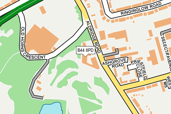 B44 8PD map - OS OpenMap – Local (Ordnance Survey)
