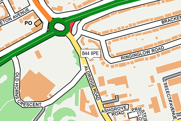 B44 8PE map - OS OpenMap – Local (Ordnance Survey)