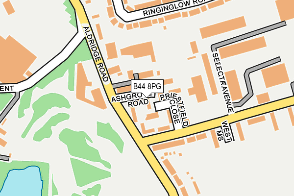 B44 8PG map - OS OpenMap – Local (Ordnance Survey)