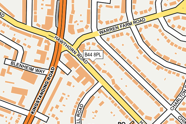B44 8PL map - OS OpenMap – Local (Ordnance Survey)