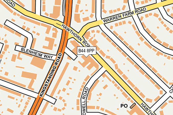 B44 8PP map - OS OpenMap – Local (Ordnance Survey)