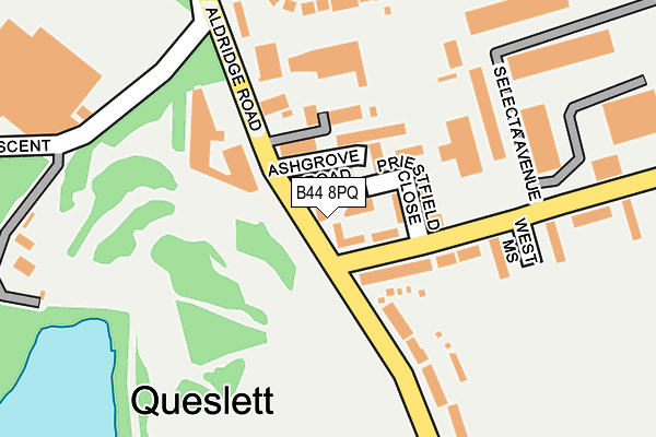 B44 8PQ map - OS OpenMap – Local (Ordnance Survey)