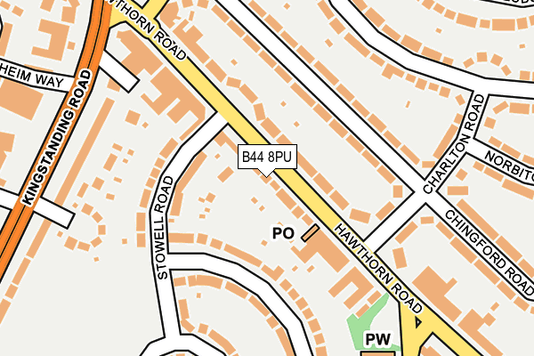 B44 8PU map - OS OpenMap – Local (Ordnance Survey)