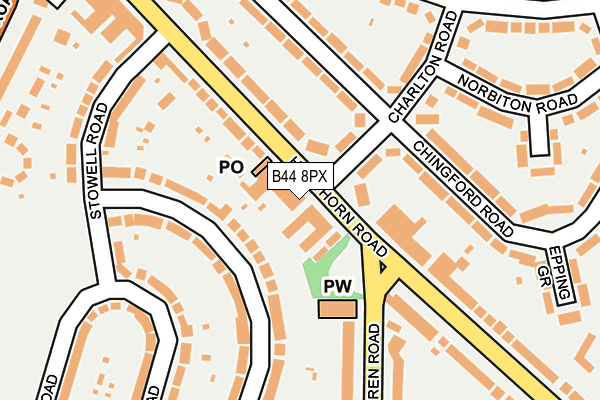 B44 8PX map - OS OpenMap – Local (Ordnance Survey)