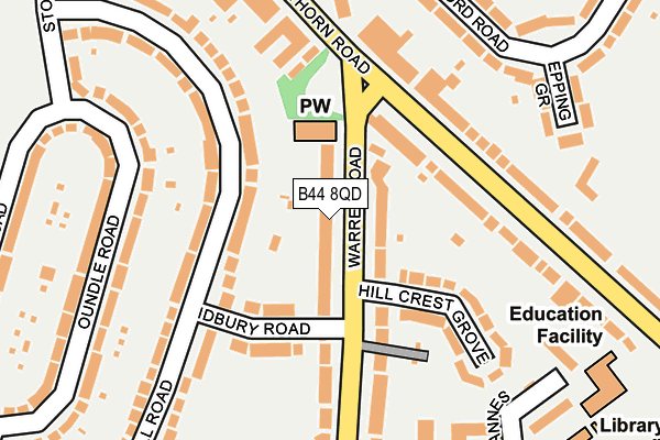 B44 8QD map - OS OpenMap – Local (Ordnance Survey)