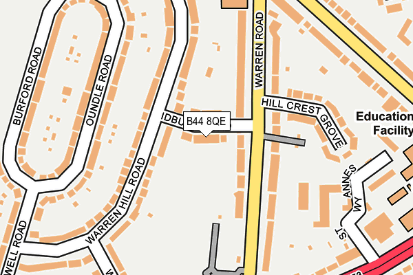 B44 8QE map - OS OpenMap – Local (Ordnance Survey)