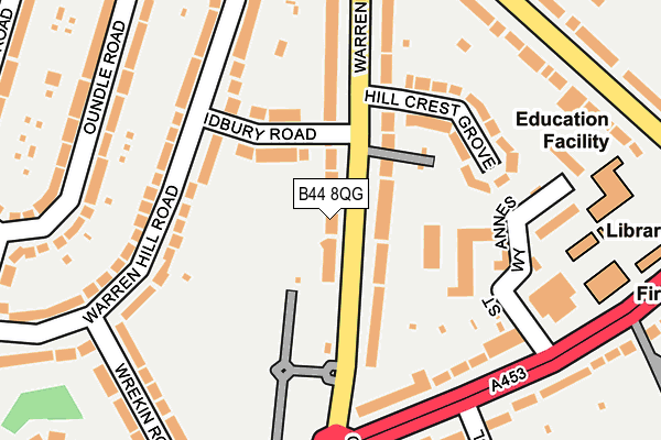 B44 8QG map - OS OpenMap – Local (Ordnance Survey)