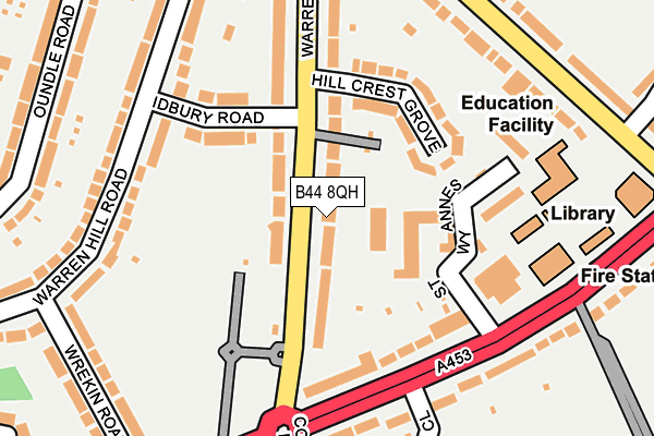 B44 8QH map - OS OpenMap – Local (Ordnance Survey)