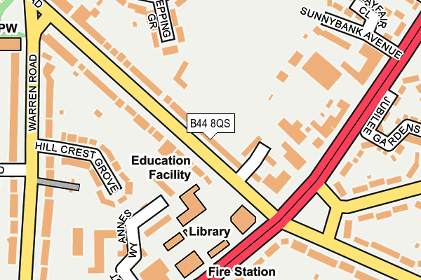B44 8QS map - OS OpenMap – Local (Ordnance Survey)