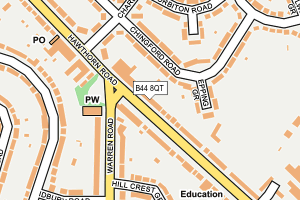B44 8QT map - OS OpenMap – Local (Ordnance Survey)