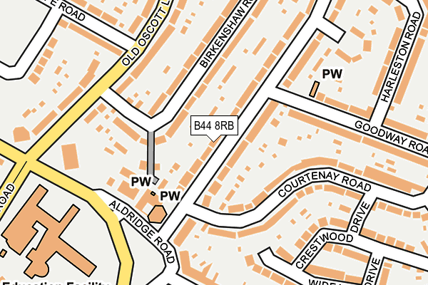 B44 8RB map - OS OpenMap – Local (Ordnance Survey)