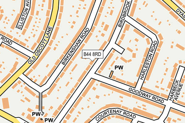 B44 8RD map - OS OpenMap – Local (Ordnance Survey)