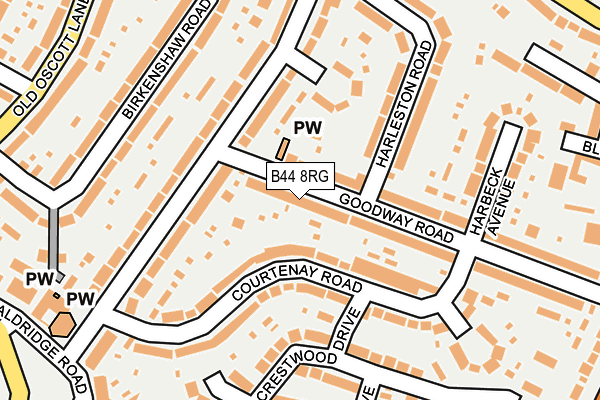 B44 8RG map - OS OpenMap – Local (Ordnance Survey)